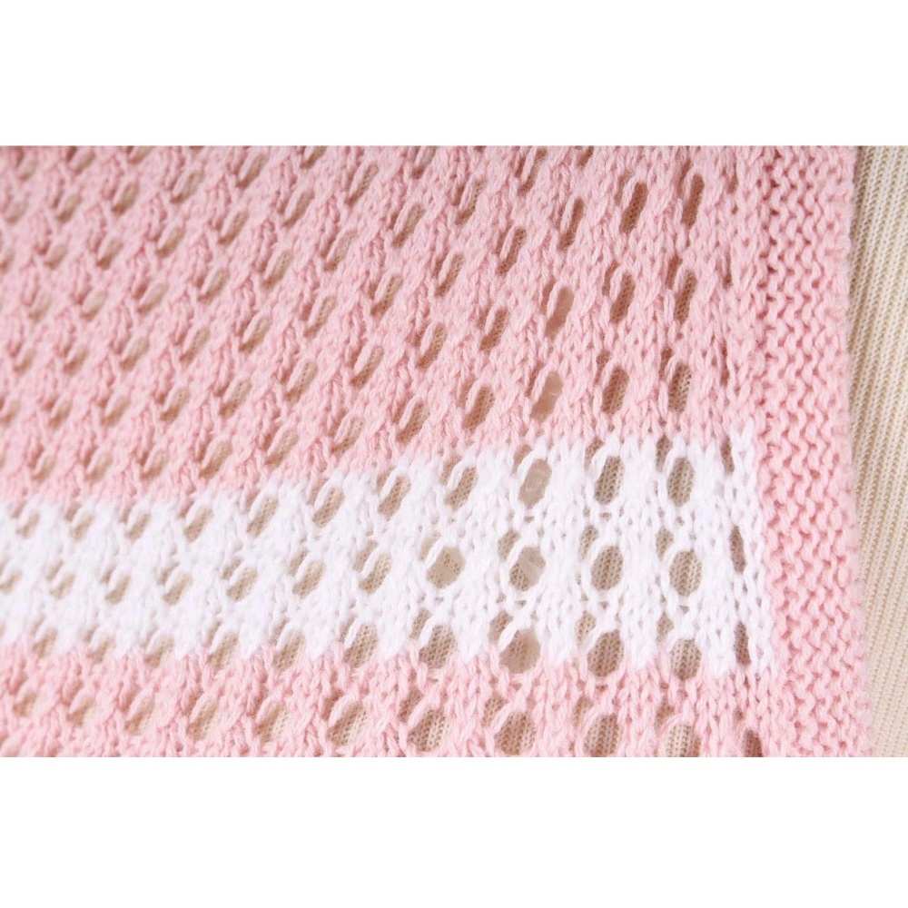 JEANNE PIERRE Pink & White Stripe Knit Tunic Tank or Coverup NWT - Picture 4 of 4